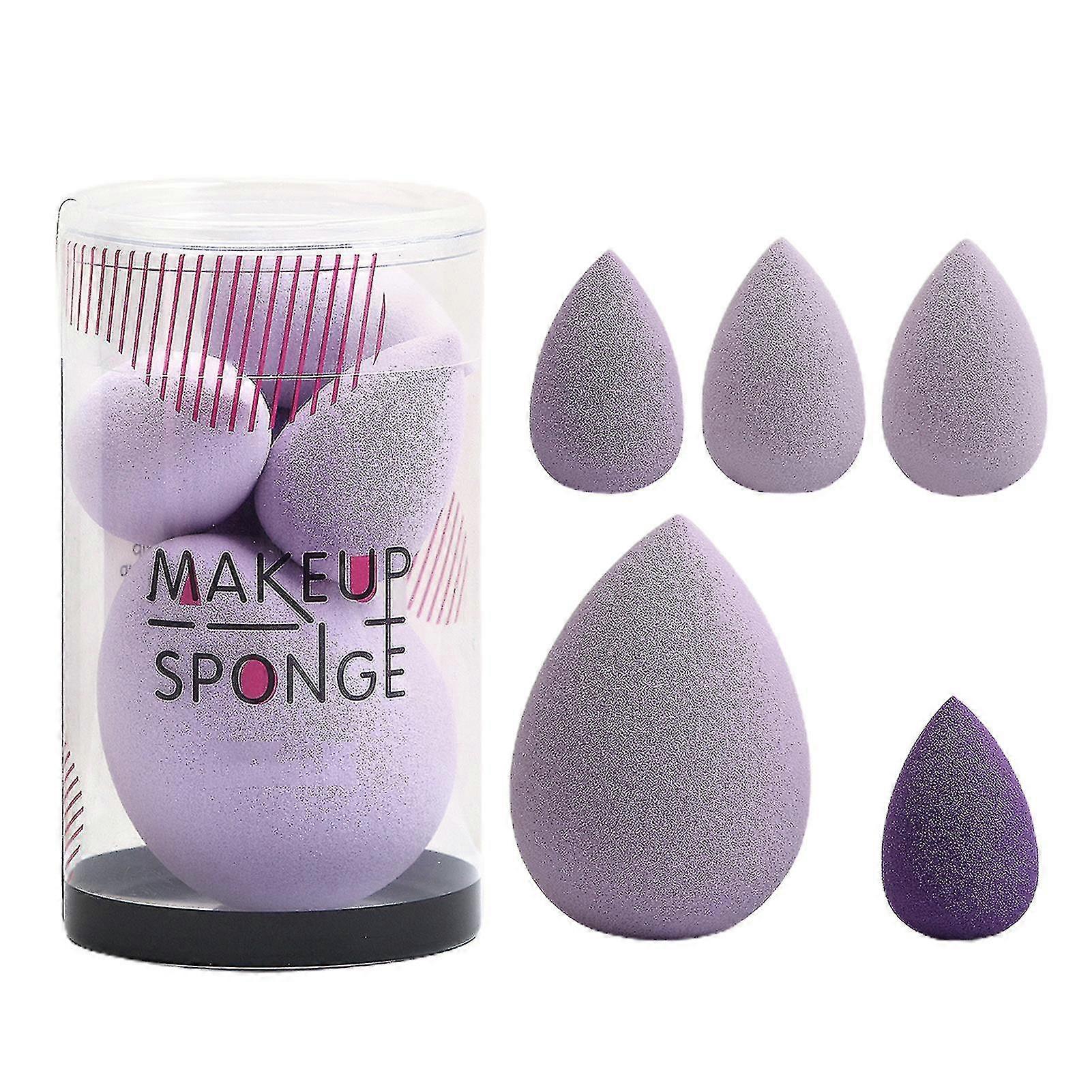 5pcs Makeup Sponge Blender Powder Puff Non-latex For Liquid Cream Foundation
