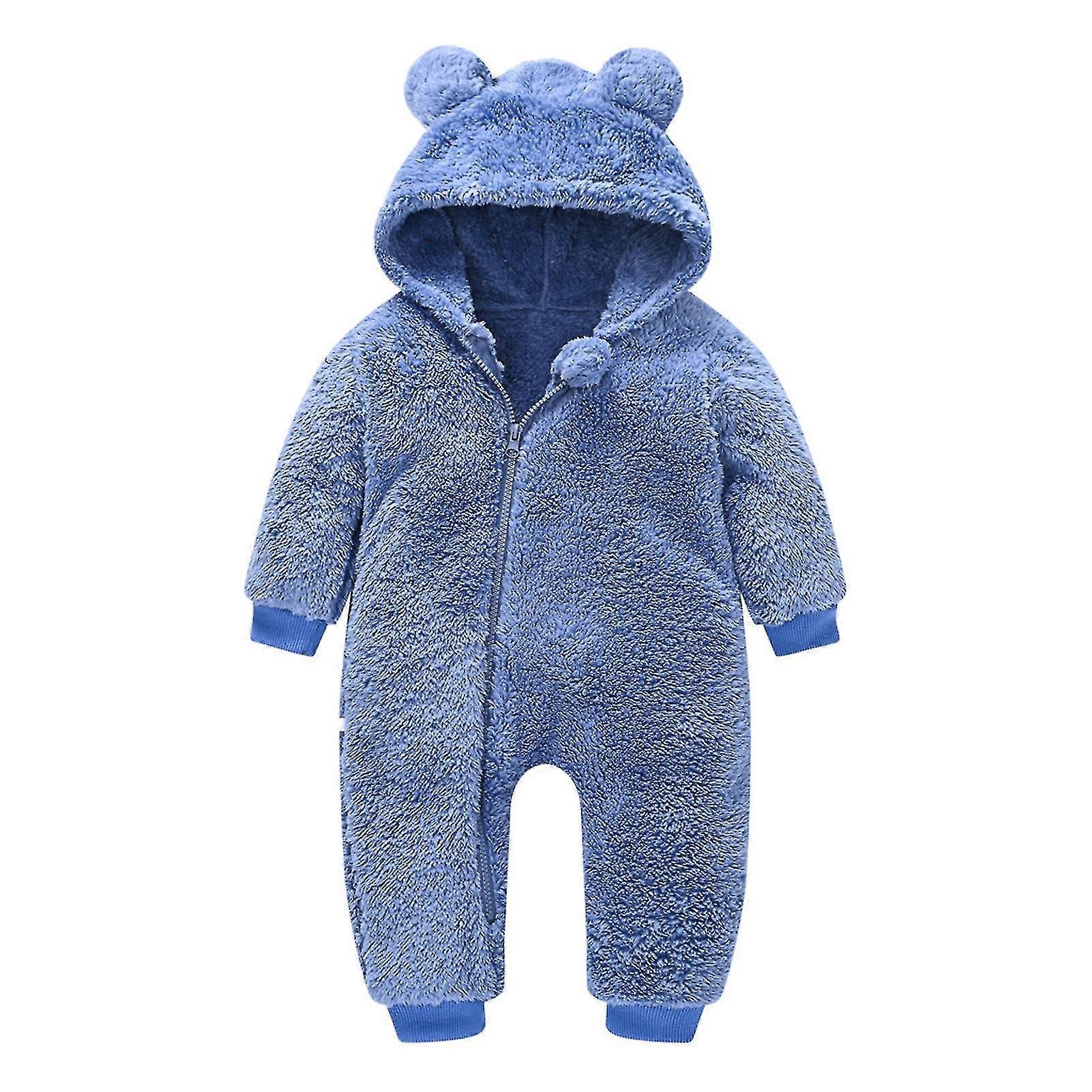 طفل مقنع أفخم جمبسوت مع لطيف آذان الدب هود سستة Onesie بيجامات