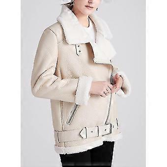Winter Coats Women Thick Faux Leather Fur Sheepskin Coat Female