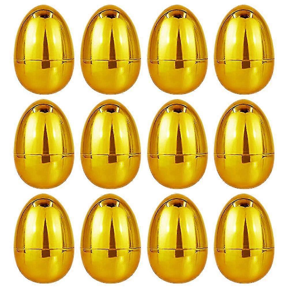 12Pcs Plastic Easter Eggs Empty Fillable DIY Easter Eggs for Easter Basket Stuffer Filler