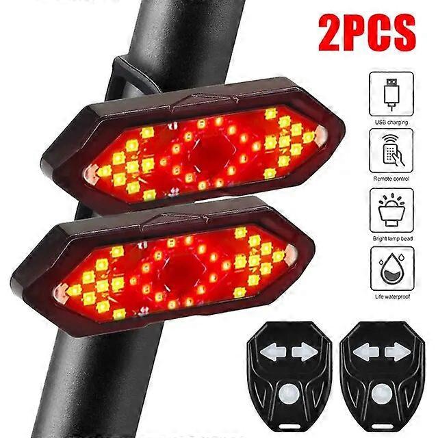 Bicycle Parts ZK30 USB Built-in Battery Bicycle Lamp Wireless Remote Control Bike Rear Light Safety Cycling Warning Turning Signal with Bell