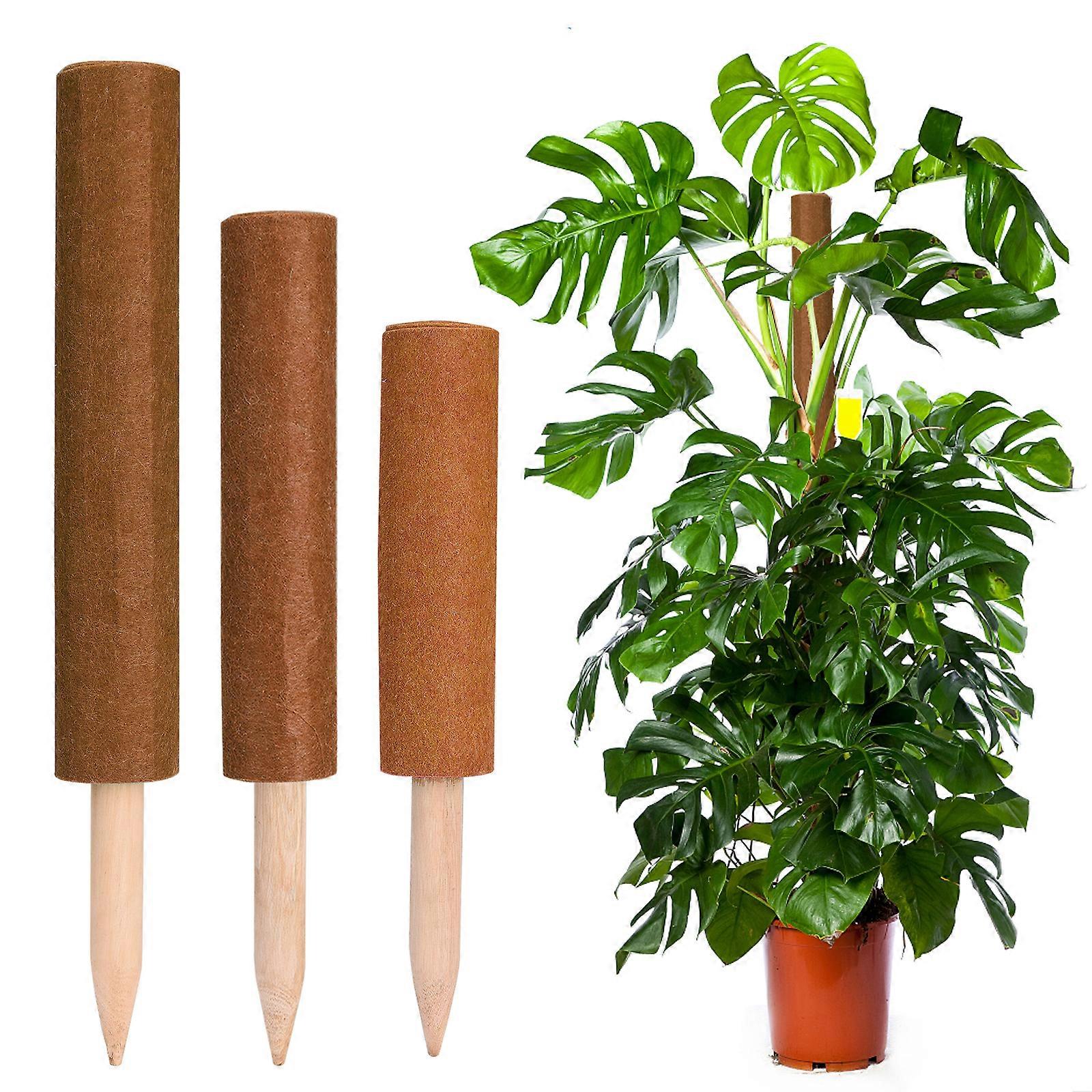 Climbing Plant Pole For Indoor Plants Felt Material Green Stackable With Large Leaf