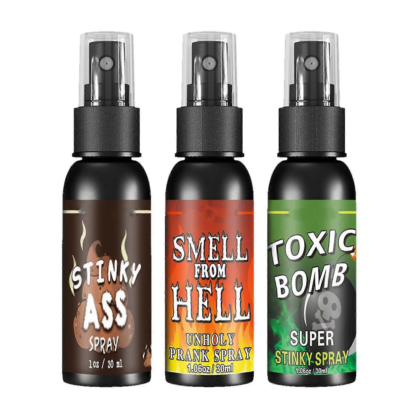 3 Pack Liquid Assfart Spray Extra Strong Smell From Hell For Adults Or Children