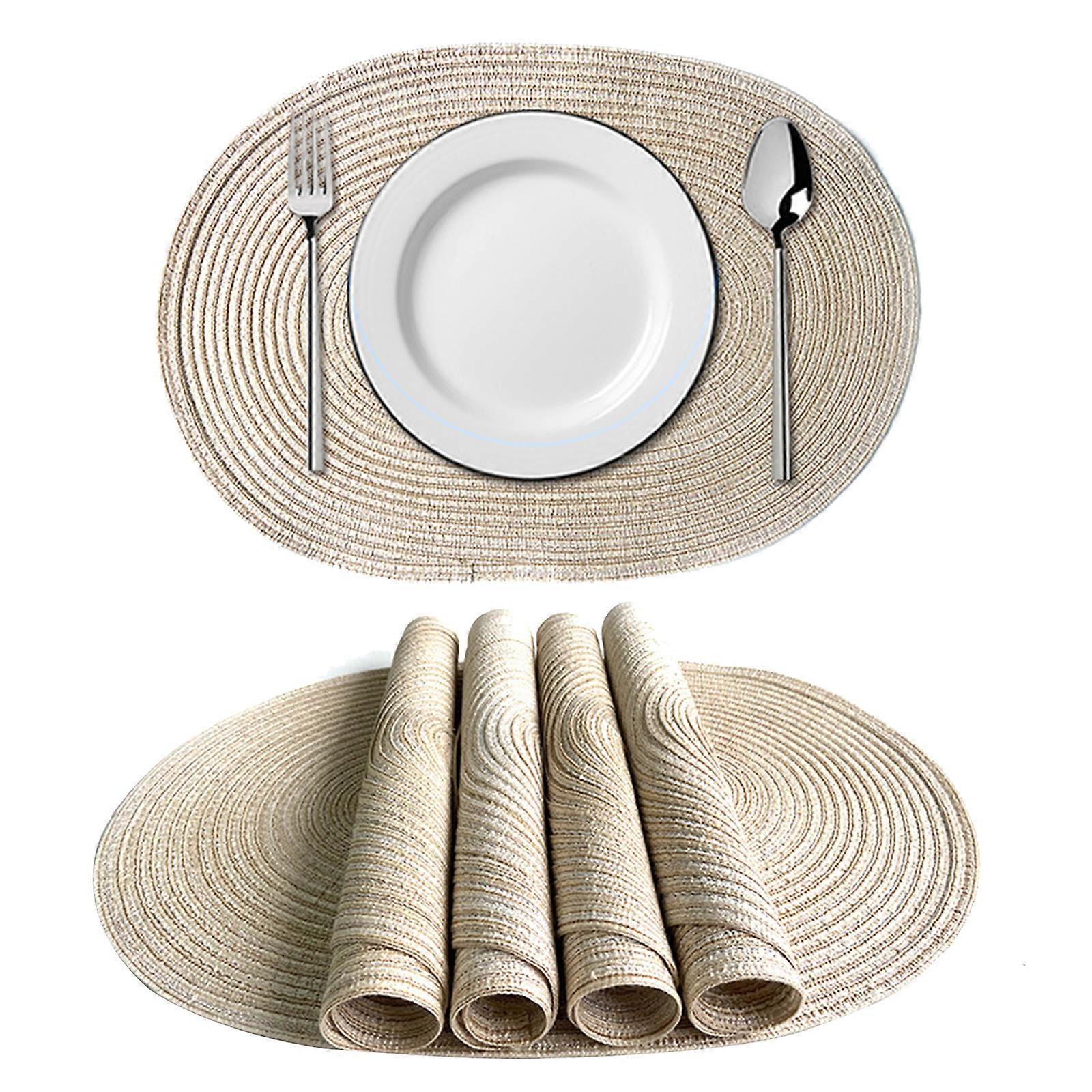 Polyester coton napperon sous-verres table à manger sets de table antidérapant lavable résistance à la chaleur
