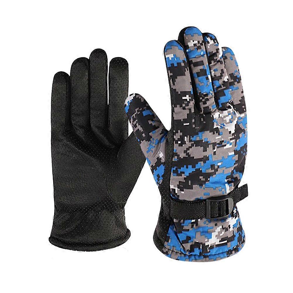 1 par de luvas de motocicleta com dedos inteiros, luvas de inverno para dirigir e ciclismo, homens e mulheres, luvas de proteção à prova d'água com forro quente para corrida