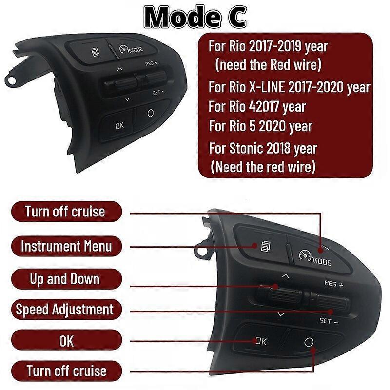 For KIA RIO K2 X LINE 2011-2019 Multifunctional Steering Wheel Control Button Audio Phone Volume Switch for BT Car Accessories Vehicle Steering Wheel