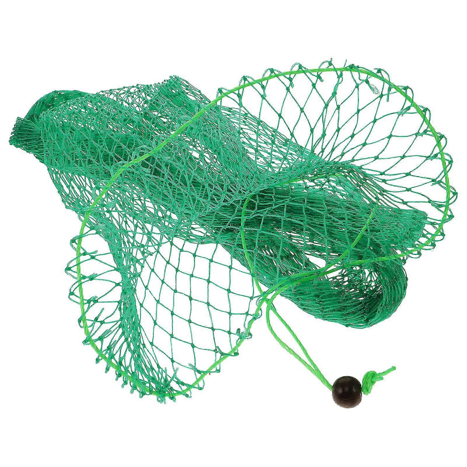 Portable Nylon Fishing Net Diving Fish Net Bag Drawstring Fish Catching Net Angling Supply