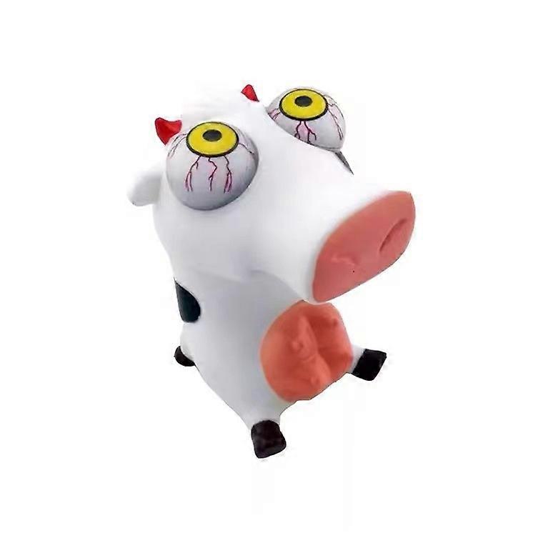 Eye Popping Rubber, Squeezy Animals with Pop Out Eyes, Eye-Popping Doll Decompression Toy Funny Stress Reliever Squeeze Kids AdultCow