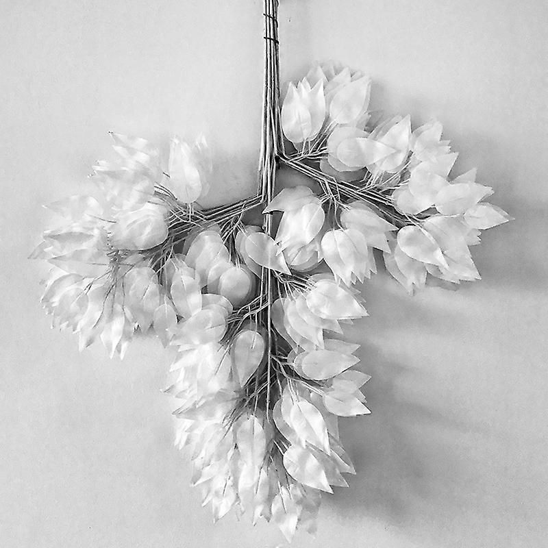 Simulert banyantre, falske blader, grener, kunstige trær, grønne planter (12 grener)