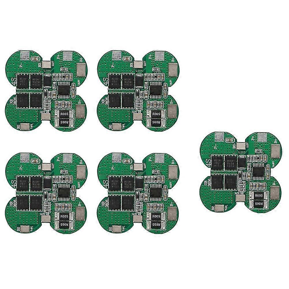 5 Pcs BMS 4S 15A 14.8V 18650 Li-Ion Lithium Battery Charge Board Plum Shape Common Port Overcurrent