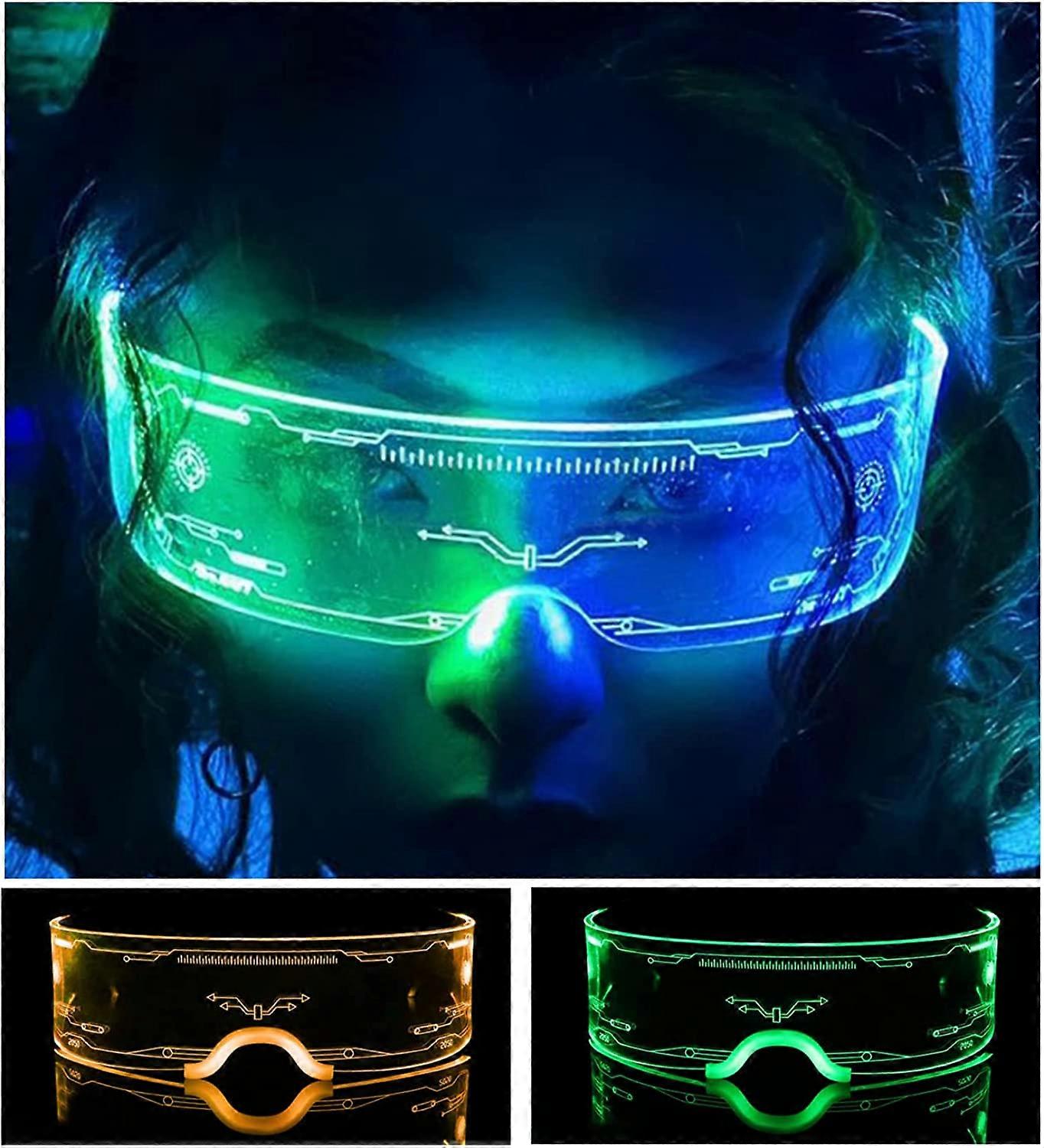 FENCY LED Glasses for adults, Bilaterally Controllable, LED Luminous Glasses with 7 Colors Changing Flashing