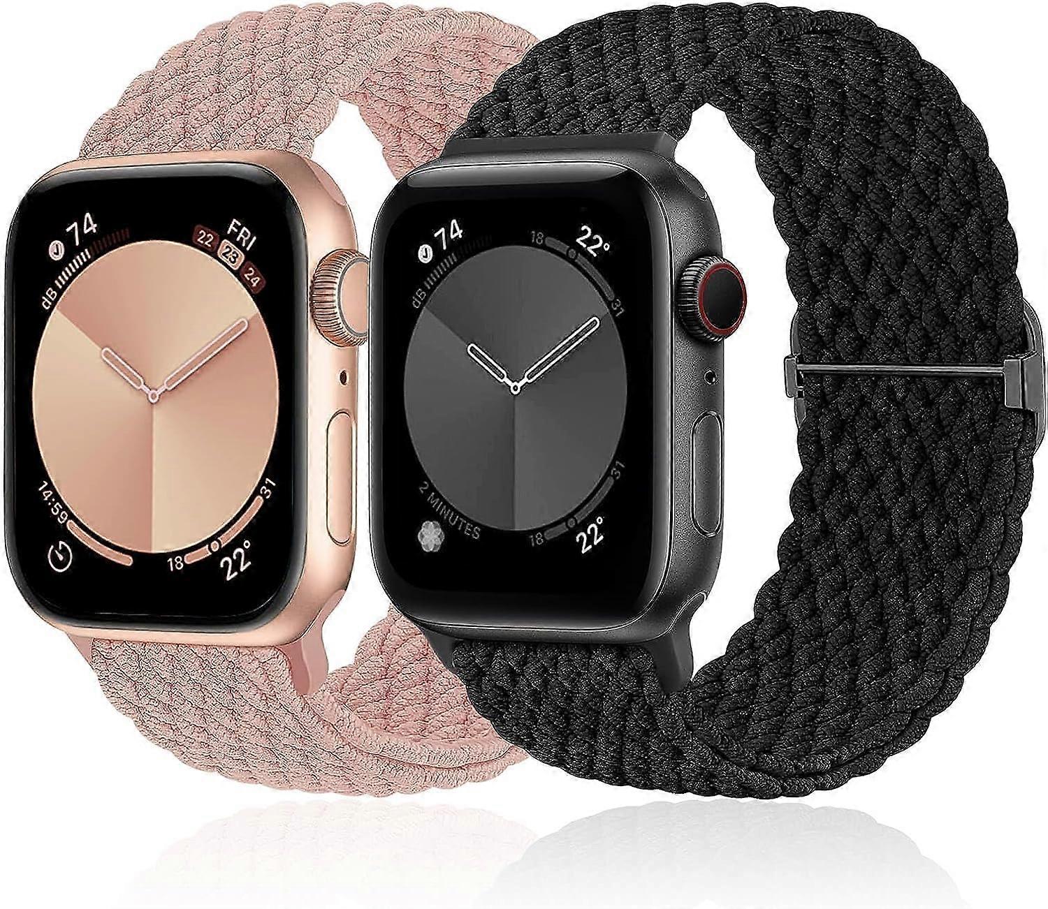 Solo Loop Kompatibel mit Apple Watch Band 42 mm 44 mm 45 mm 49 mm, iWatch Series 8 7 6 5 4 3 2 1 SE Ultra, für Männer / Frauen, 2er Pack.