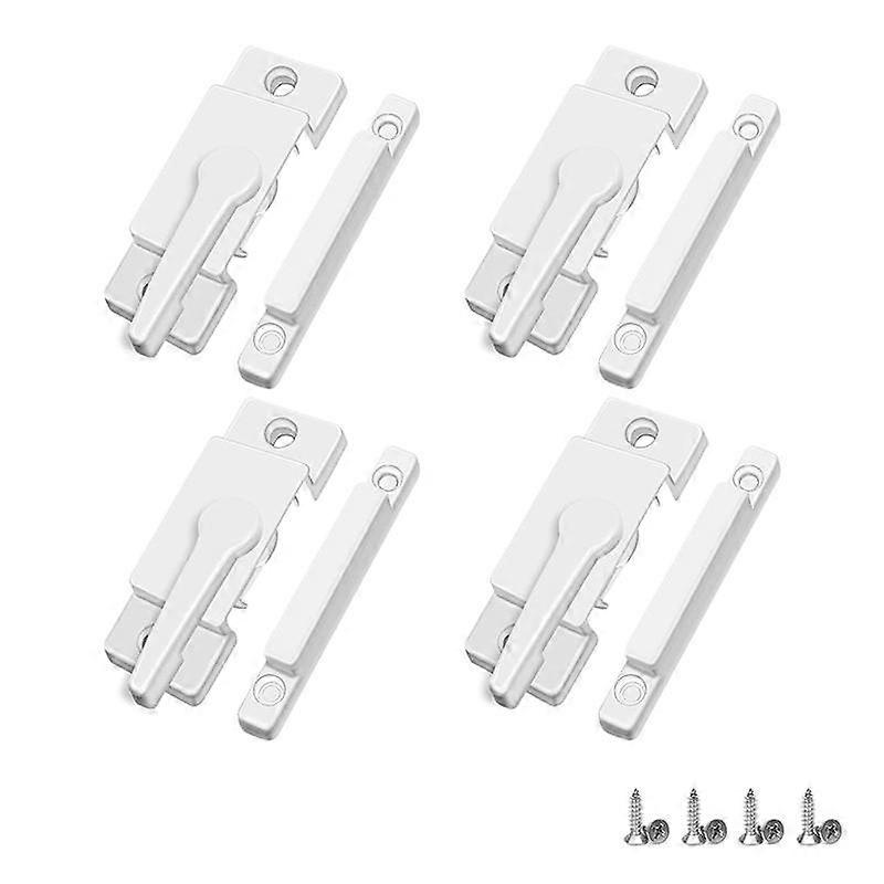 4 Pack Window Sash Locks, Window Latches Replacement Sash Locks White Fits Horizontal Sliding Windo