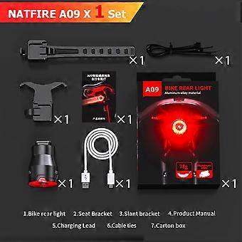 NATFIRE A09 Bicycle Smart Auto Brake Sensing Light USB C Charging LED Cycling Taillight Bike Rear Light Warn Bicycle Taillight