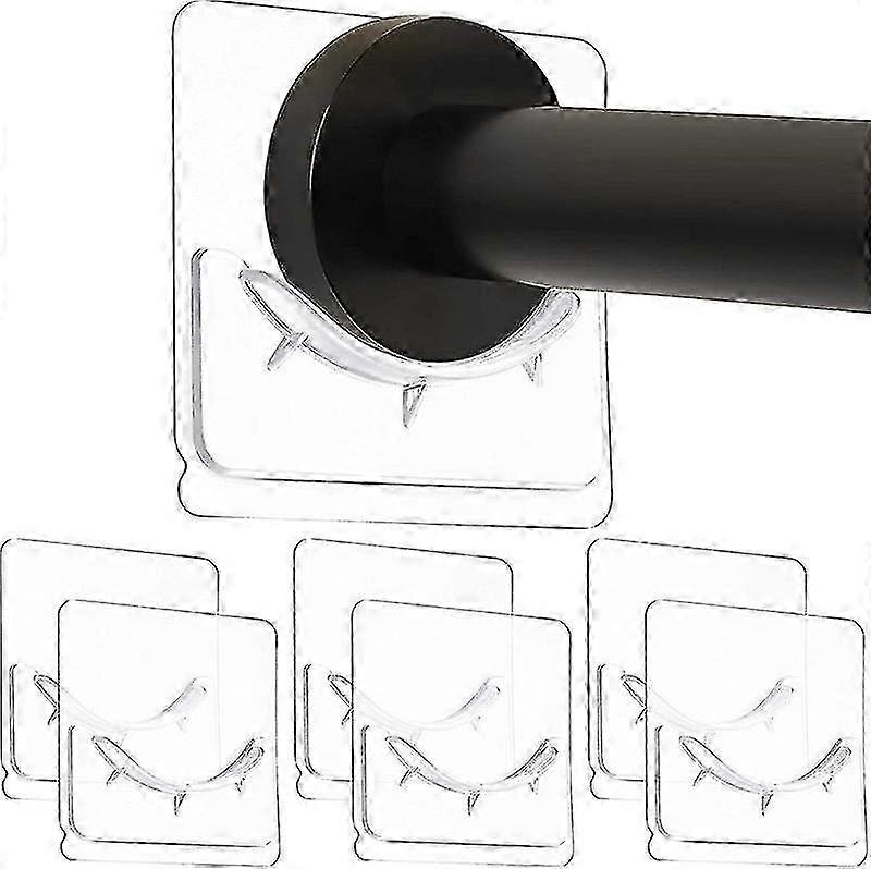6 Pieces No Drilling Installation Adhesive Wall Mounted Shower Rod Bracket