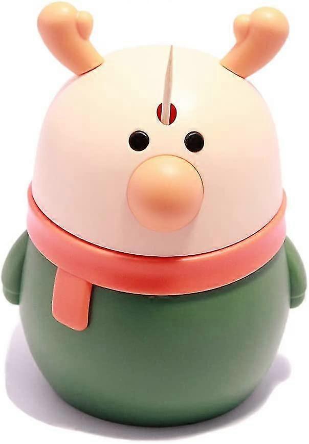 Toothpick Holder Dispenser Cute Deer Design, Sturdy Toothpick Dispenser With Eject, Toothpicks (1Pcs)