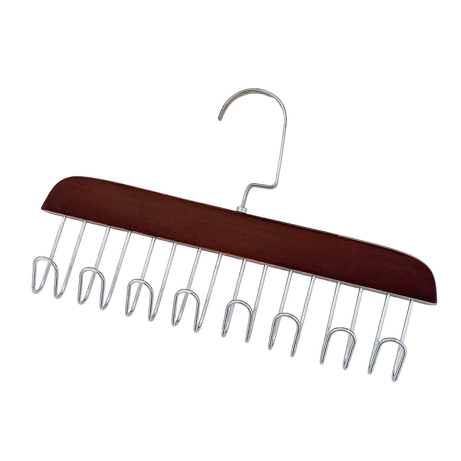 Clothes Hanger Wooden Sling Holder 360-Degree Rotation Easy Access Rust-Proof Burr-Free Surface Closet Organizer Hanger Hook Jikaix