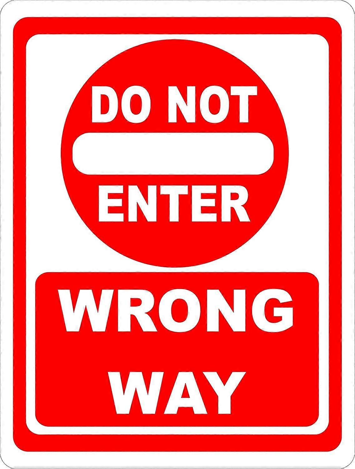 Do Not Enter Wrong Way Sign. 12x18 Metal. Reflective
