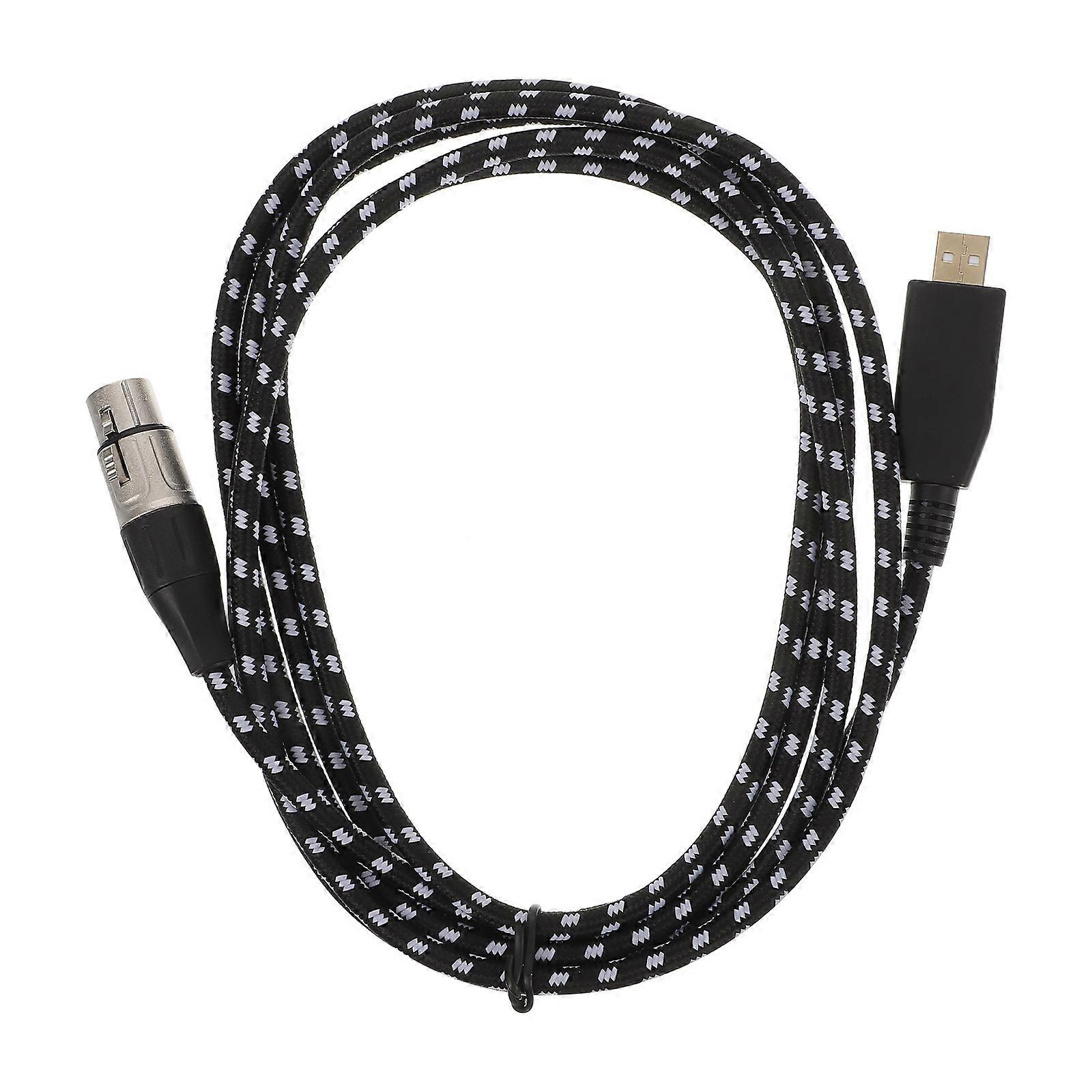 1pc Audio Connecting Cable Microphone Cable Sound Adapter Mic Cable Black