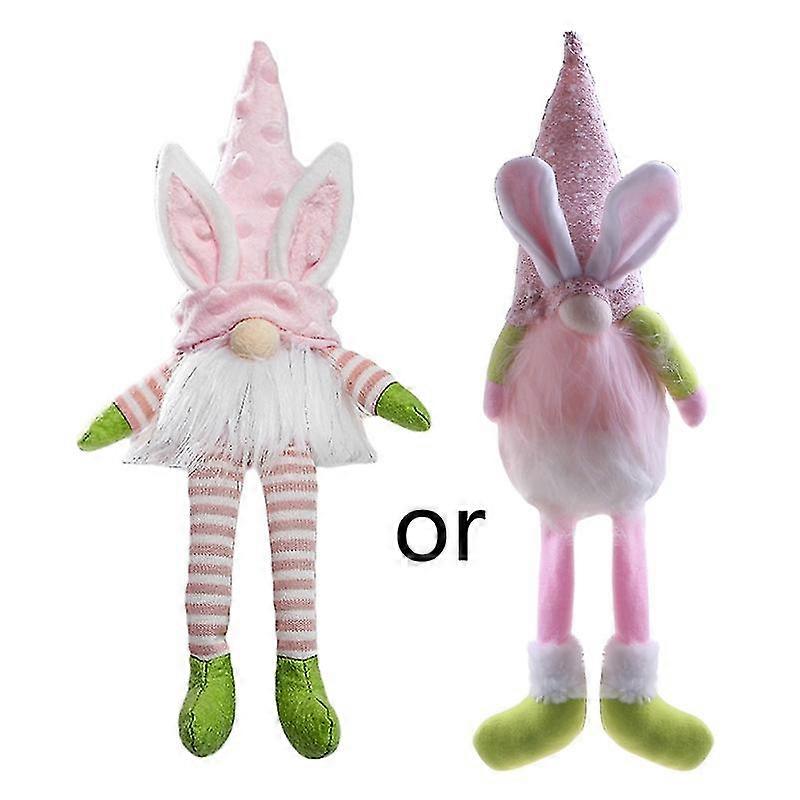 Easter Bunny Gnome Faceless Doll Dwarf Decoration With Light Rabbit Plush Toy