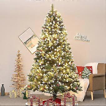 Weihnachten Weihnachtsschmuck Spitzer Weihnachtsbaum mit weißem Pe + PVC rote Fruchtmischung Automatischer Baum mit Lichtern Weihnachtsbaum