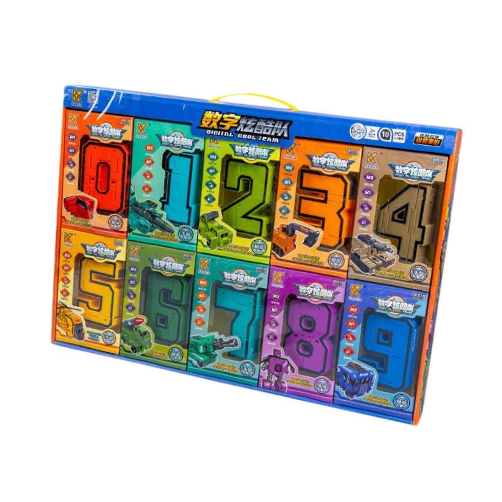 Number Transforming Robots Compact Learn Activities Building Blocks for Kids without gift box