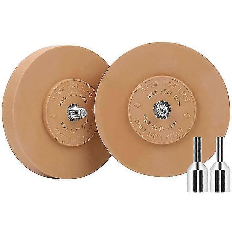 2pcs Decal Rubber Eraser Wheel 4inch Adhesive Remover Solid With Pad Drill Adapter, Adhesive Remo