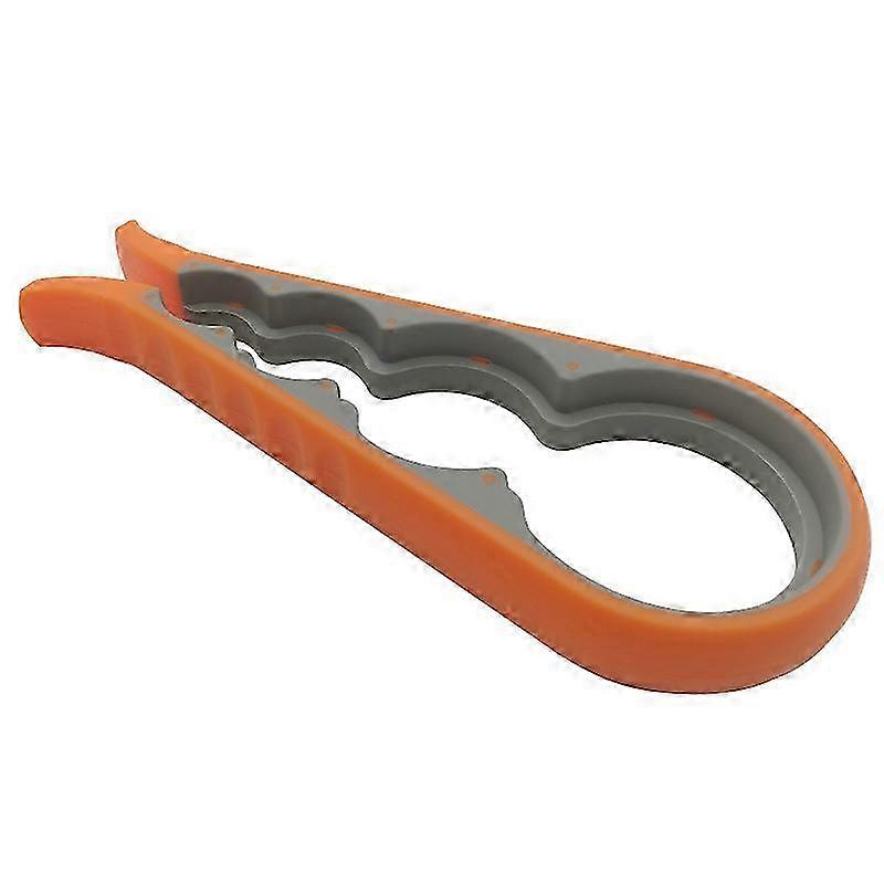 4 in 1 Easy Grip Jar Opener with Non Slip Rubber Cap (Orange)