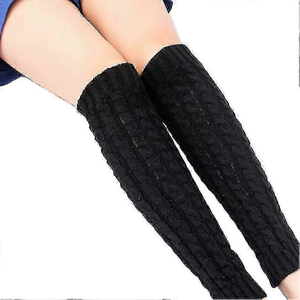 Tricot Hiver Chaud Jambe Chauffe-jambes Chaussettes Longues Bottes Poignets Topper Legging Pads Genouillère Coussinets Jambe