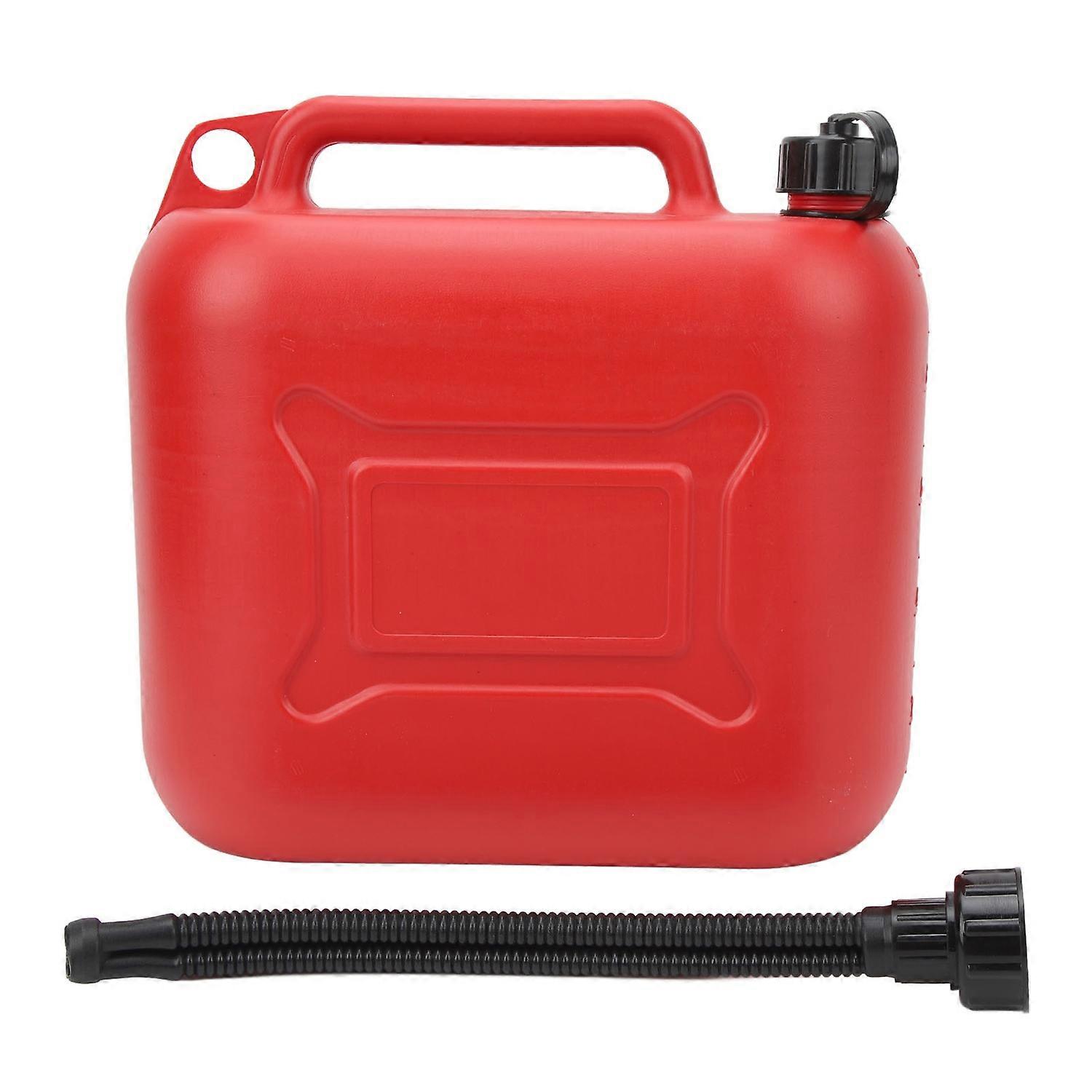 Gas Can 2.6 Gallon 10L Red Flame Retardant ABS Fuel Container with Self Venting Spout for Lawn Mower