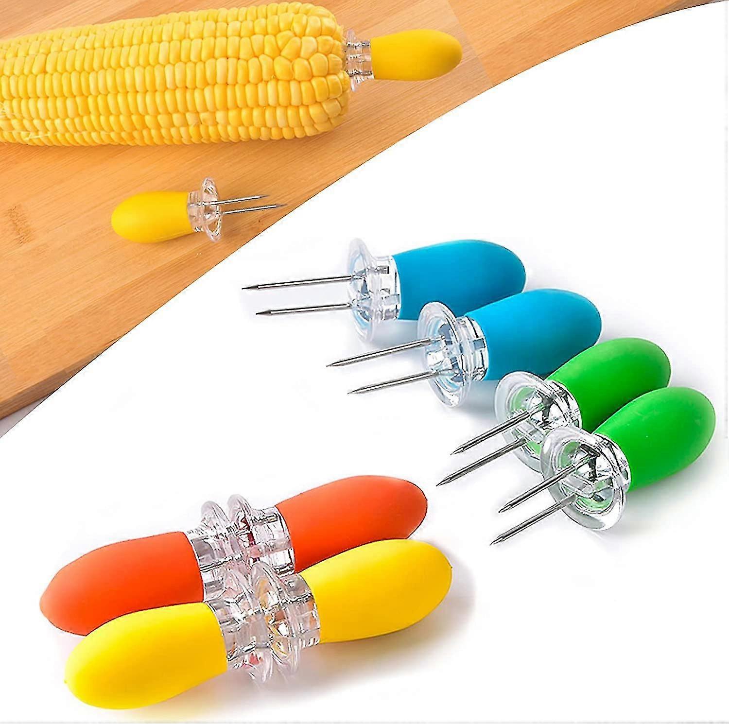 8 Stainless Steel Corn Forks, Corn On The Cob, Corn On The Cob, Corn On The Cob Rack Set, Skewers, Outdoor Barbecue Corn Fork, Kitchen Barbecue Fork
