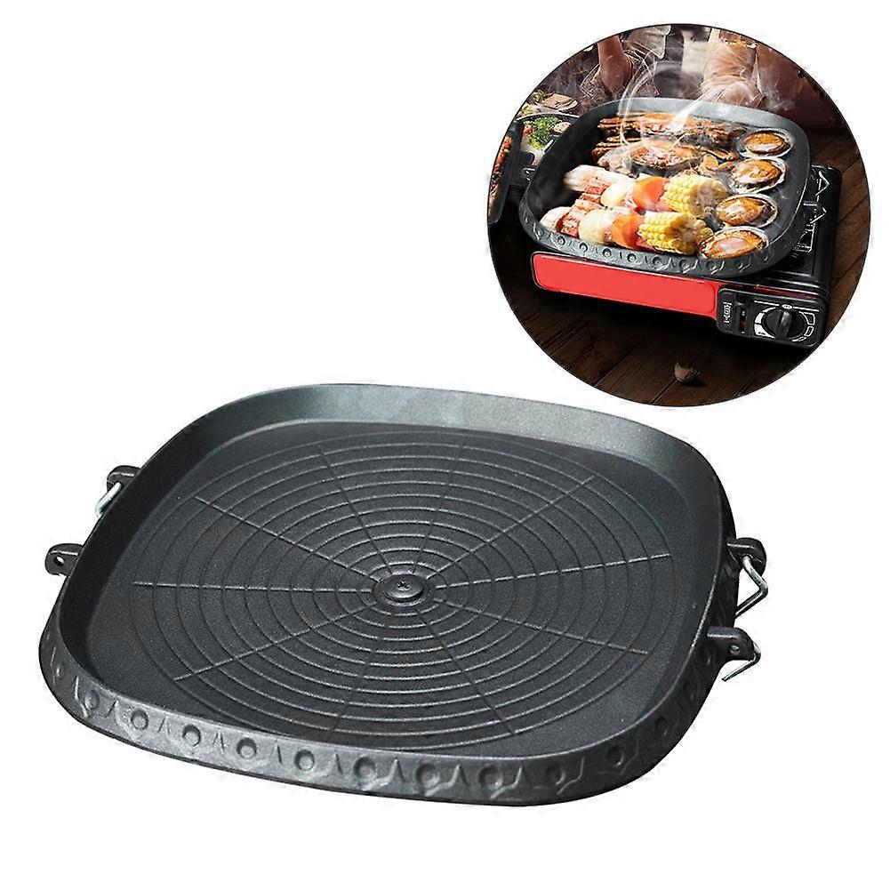 1 Pcs Korean-style Square Grill Pan Double-layered Square Grill Pan Aluminum Alloy Pot Body Nonstick Coated Surface Square Grill Pan