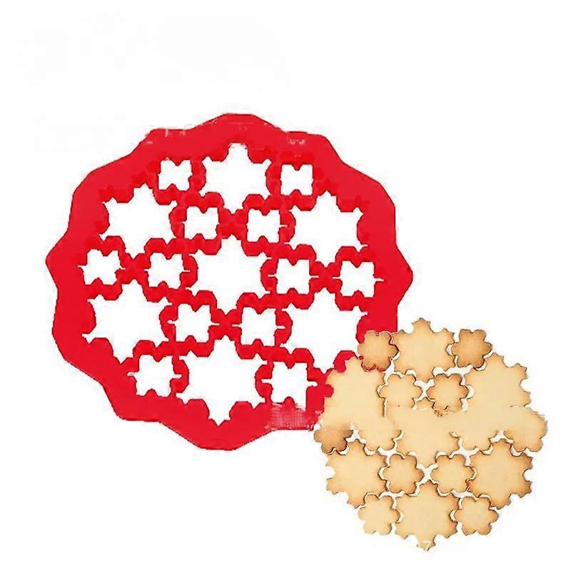 Cuqfeley Snowflake Fondant Cookie Cutters 19 in 1 Plastic Snowflake Shape Fondant Cookie Cutter Mold Snowflake Fondant Cake Biscuit