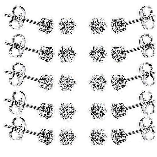 イヤリング、女性のための5ペアのステンレス鋼のイヤリング