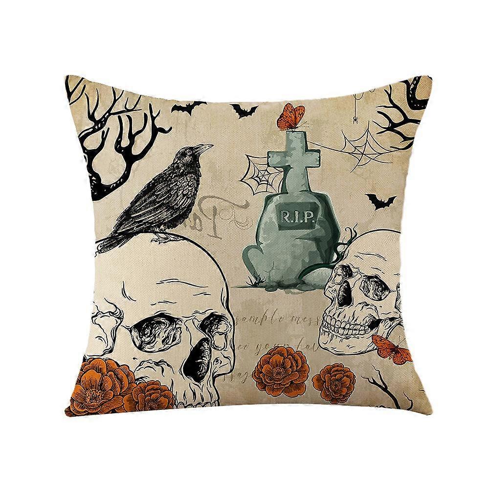 Halloween Pillow Case Spoof Pumpkin Living Room Sofa Cushion Set Bedroom Headboard Pillow Set Linen