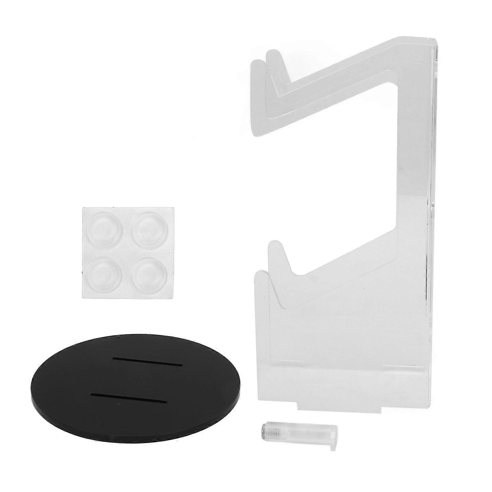 Game Controller Holder Acrylic Stable Space Saving Headset Controller Stand for Desktop Gift Transparent and Black Rounded Bottom