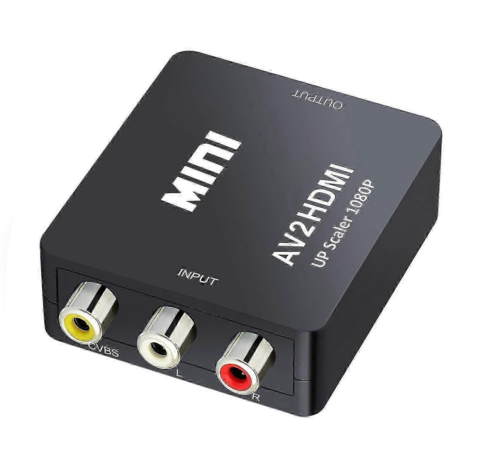 Mini Av Rca Cvbs To Hdmi Video Audio Converters Adapter Support 720 1080p For Camera, Xbox 360, Ps1, Ps2, Wii, N64, Dvd Player, Vhs
