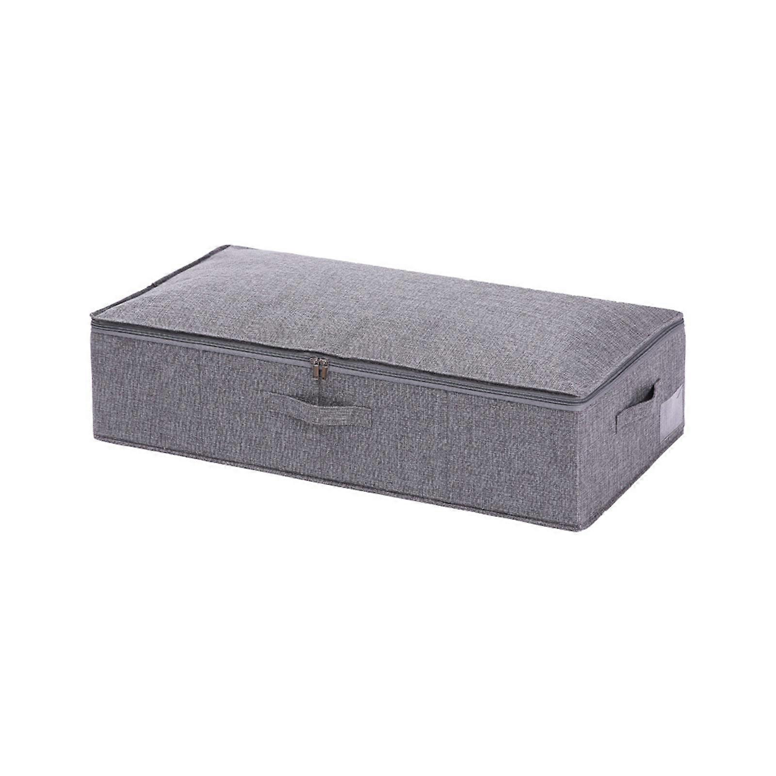 Underbed Storage Bag Fabric Washable Highly Breathable Foldable Bag for Cloth Comforters Blankets Bedding Quilts Duvets  small Gray