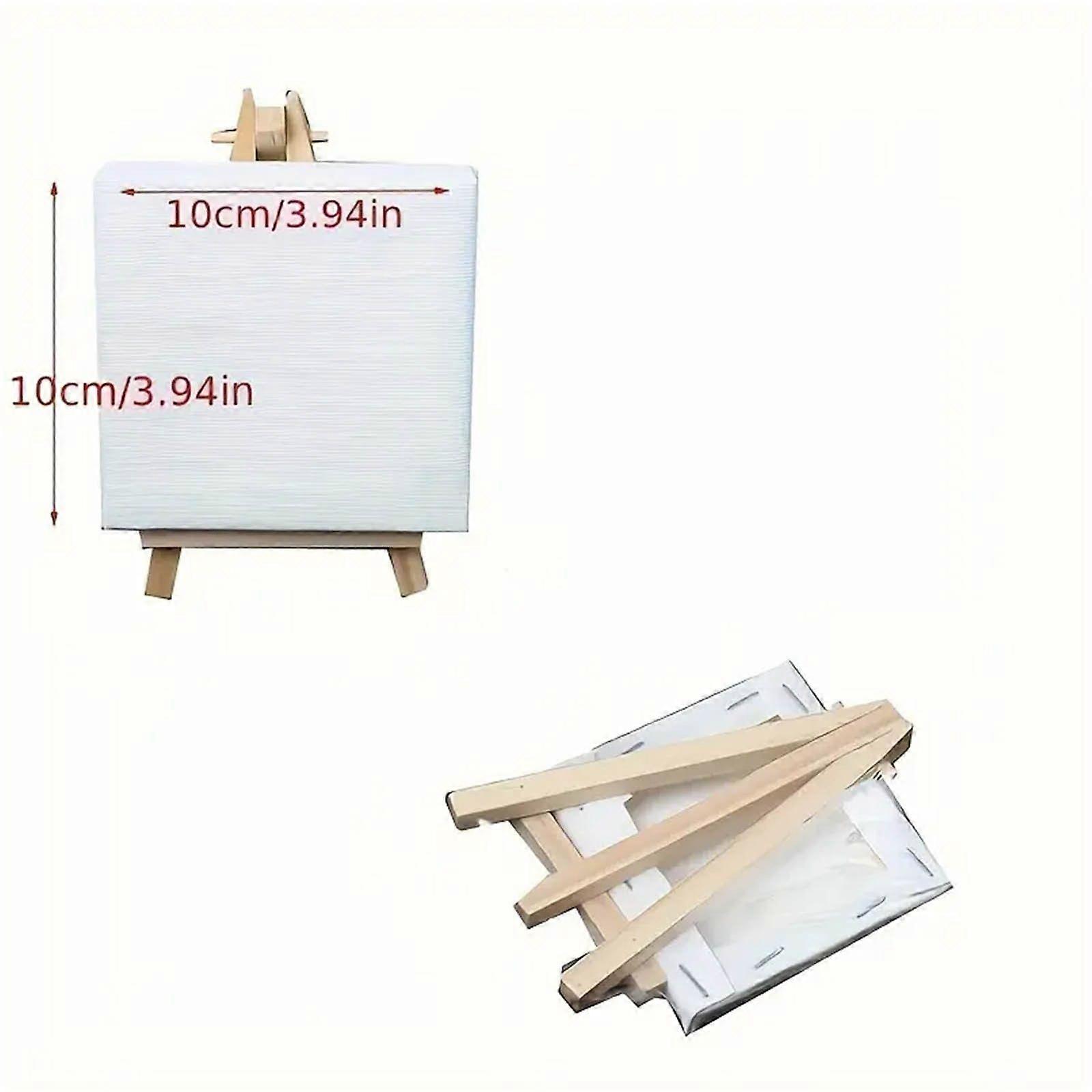 Acrylic Paint Set With 2 PCS 11.8In Easel 4 PCS 8X10In Canvas Painting Canvas Panel With Easel Art Canvas Painting Kit With Brushes Paint Trays For Ki