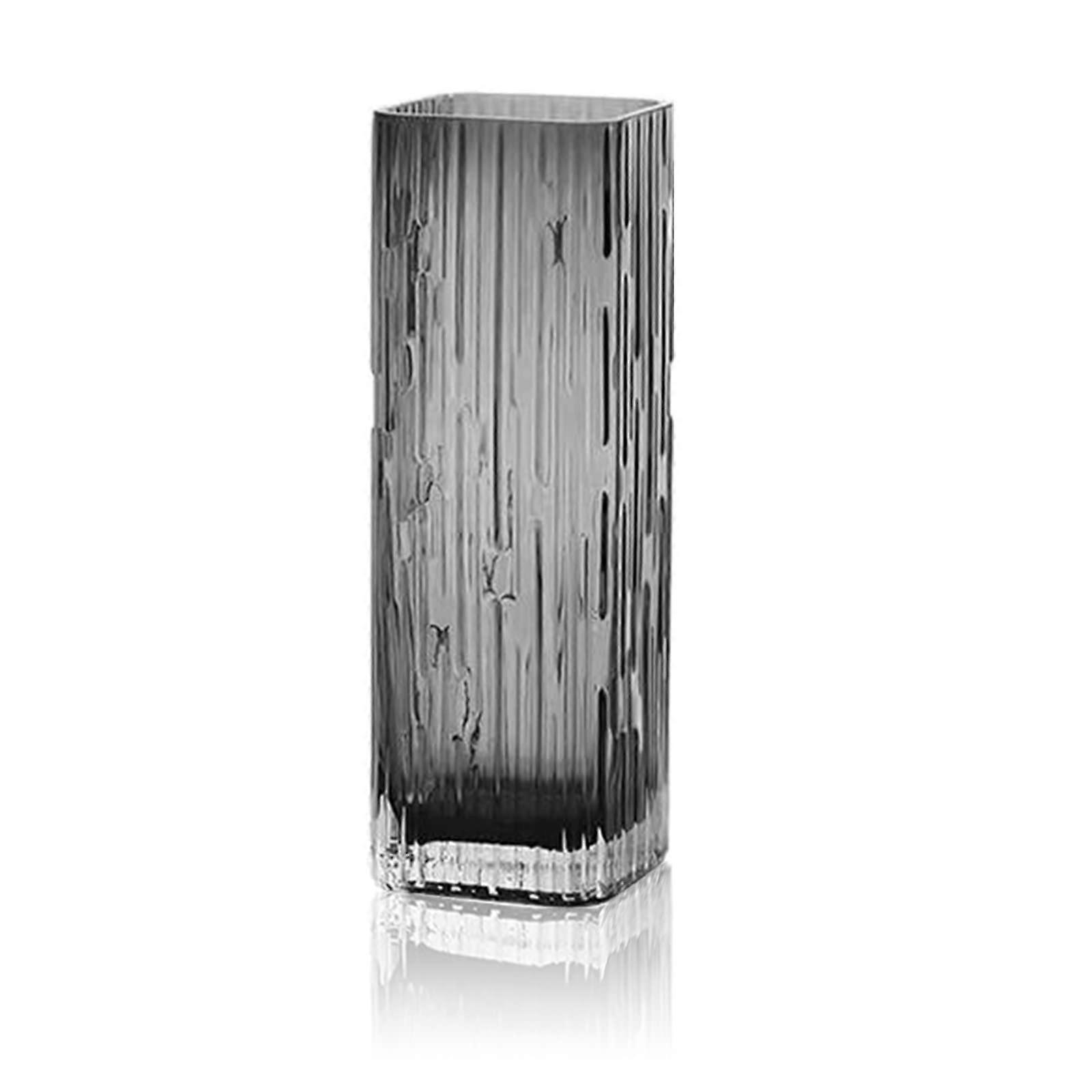 Modern Minimalist Glass Square Vase, Crystal Dry Vase