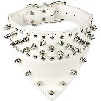 Fashion Bandana Style Scarf Leather Dog Collar Decorated with Spikes and Studs for Training and WalkingS