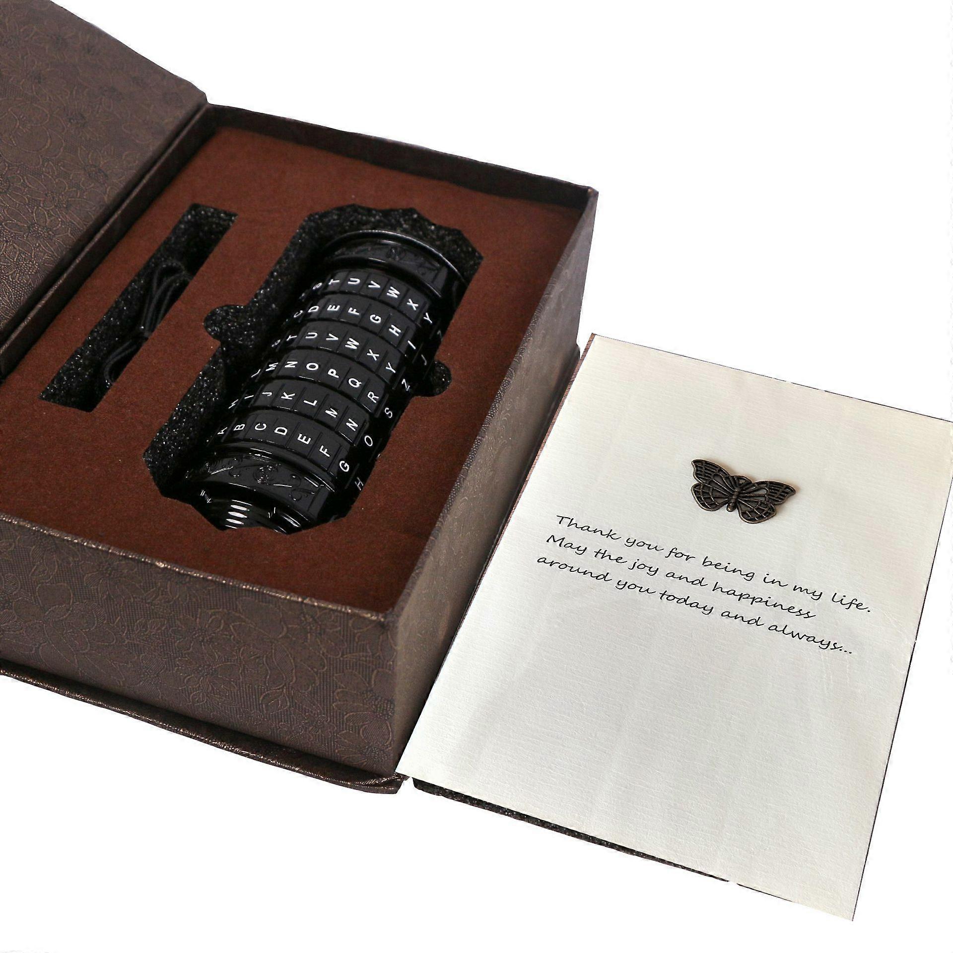 Cryptex Da Vinci Code Mini Cryptex Lock Puzzle Boxes with HiddenBlack