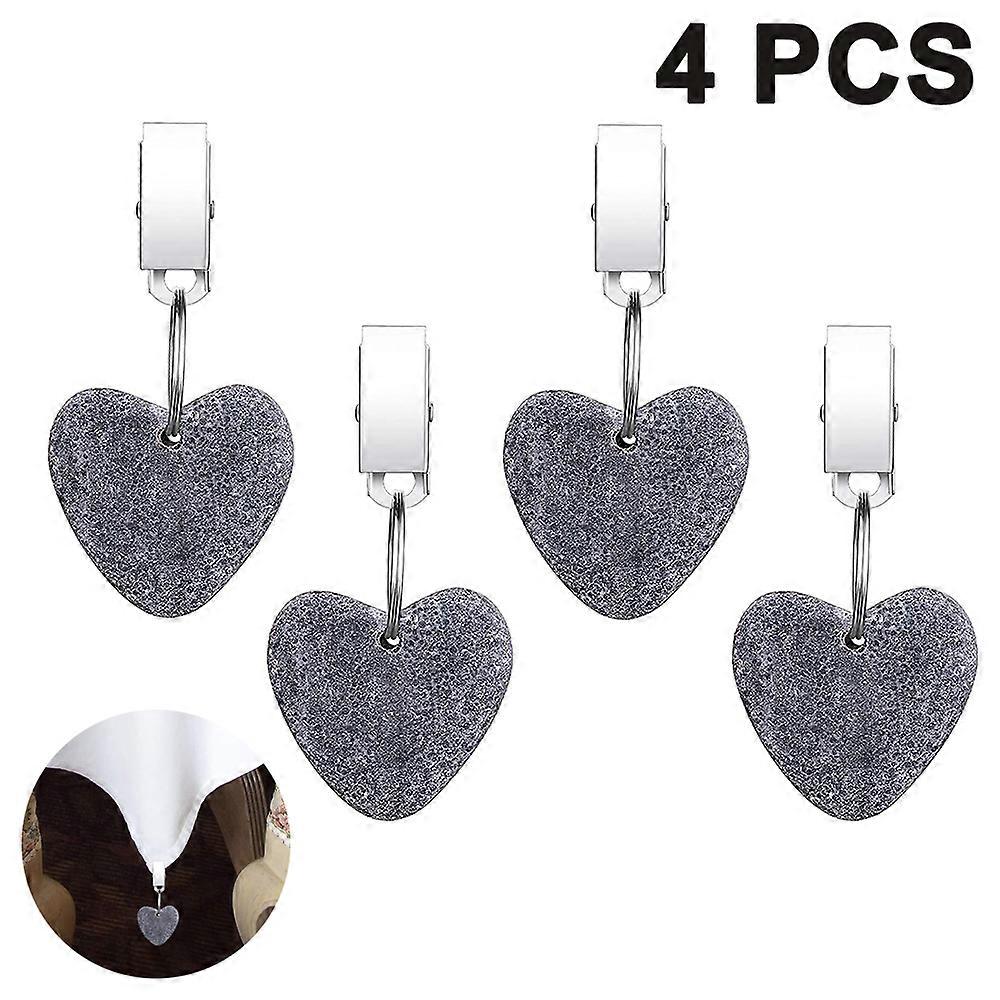 Tablecloth Weights, Heart Shape, Stone Clips