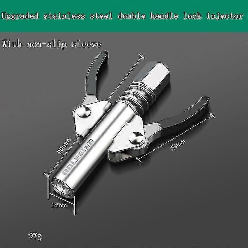Grease Gun Nozzle High Pressure Grease Nozzle Locking Clamp Stainless Steel Auto Oil Pump Nozzle Repair Accessories Lubricant
