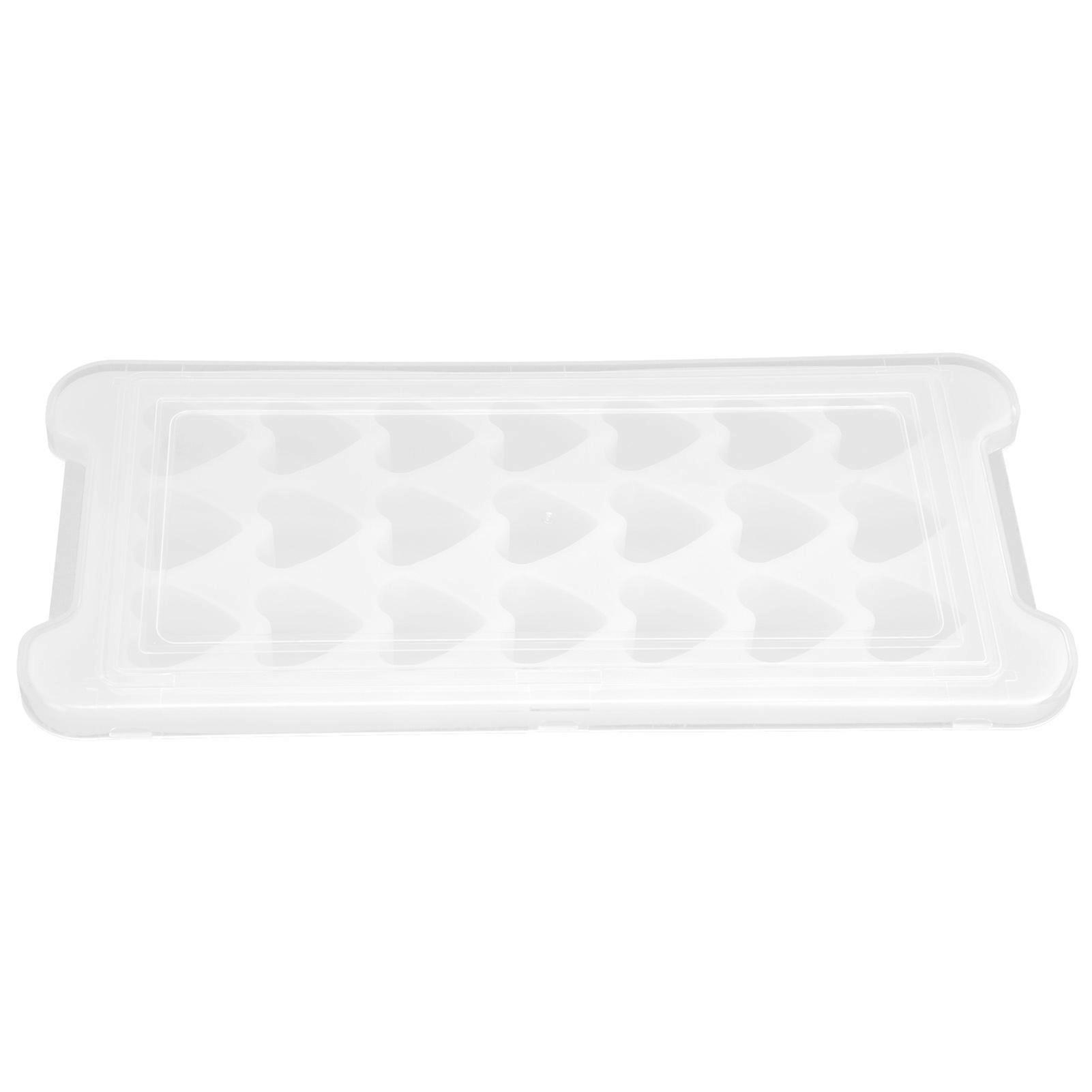 21‑Grid Ice Tray with Lid Silicone Heart‑Shaped Chocolate Ice Cube Mold for Bakery KitchenWhite