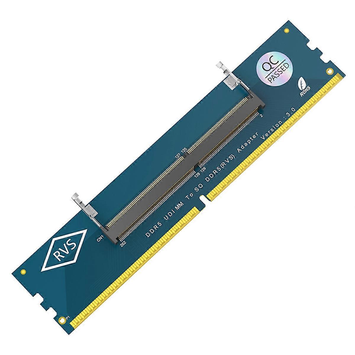 Laptop DDR5 RAM to SO DDR5 U-DIMM Desktop Adapter Card, Memory Tester SO DDR5 to DDR5 U-DIMM Conver