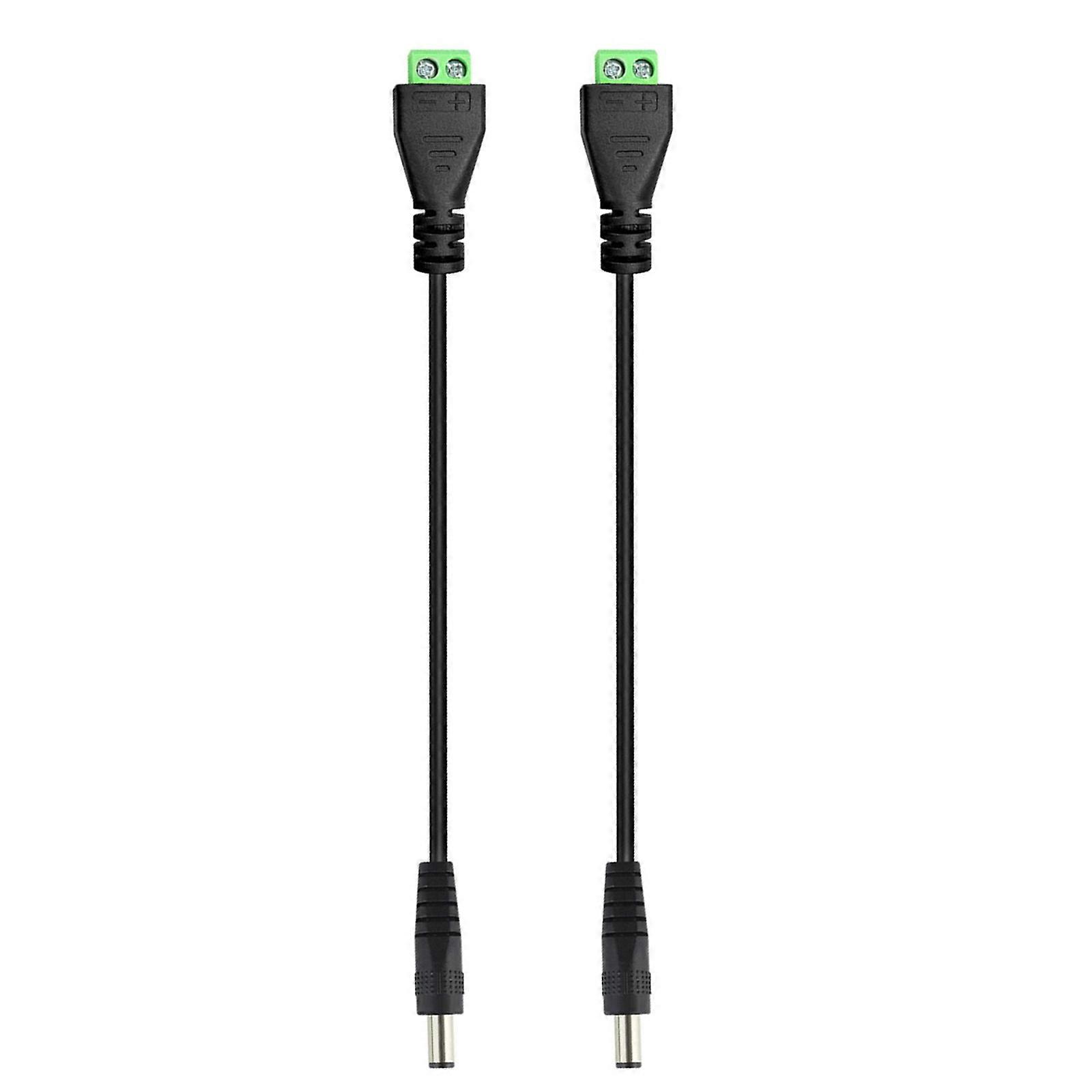 2PCS DC5521 Cord DC5.5X2.1mm Female/Male to Terminal Connector Power Cable Power Cable Long lasts Use Power Wire