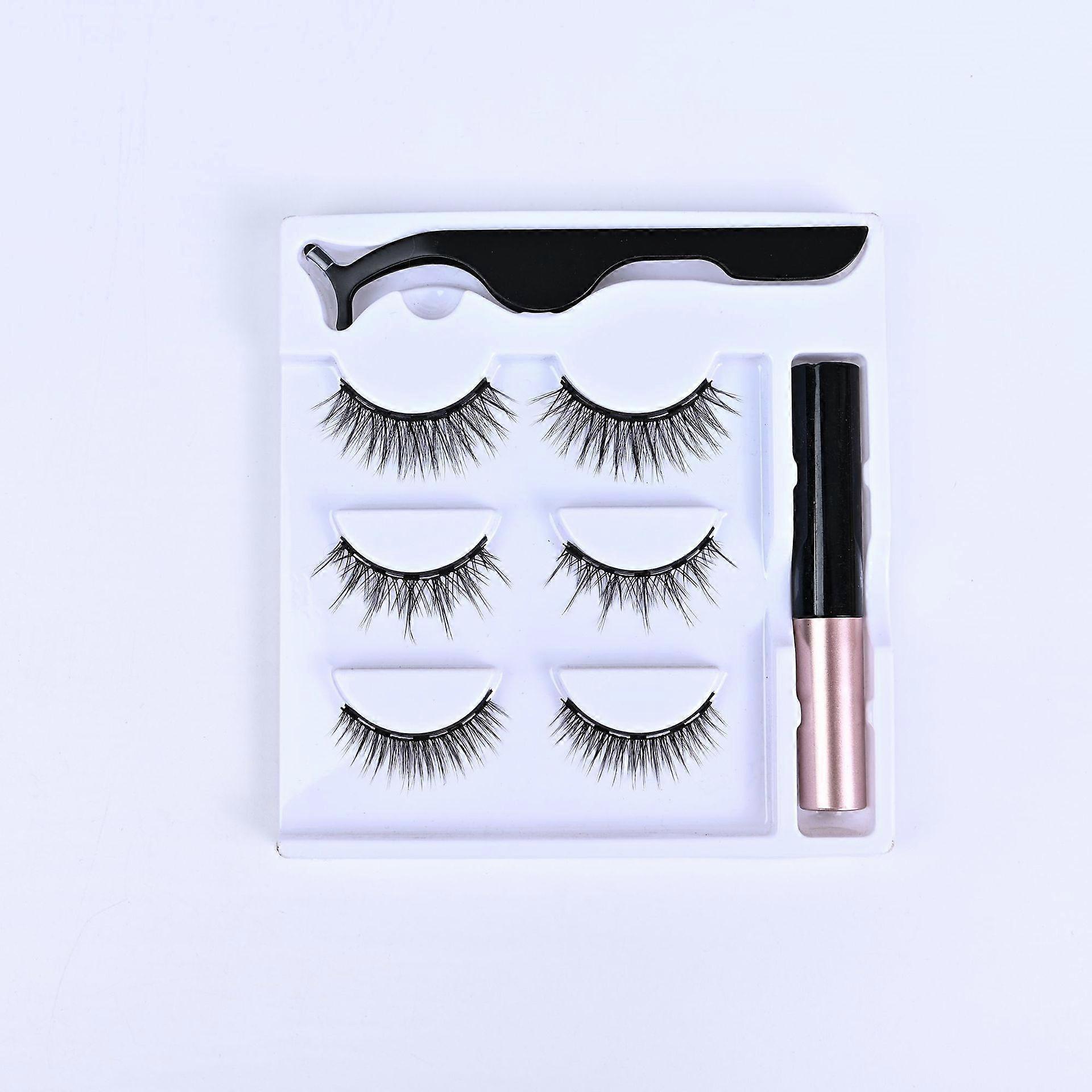 Magnetic Eyelashes,3 Pairs Essential False Magnetic Eyelashes With Applicator,Waterproof Magnetic Eyelashes False Eyelashes For Any Occasion,Natural L