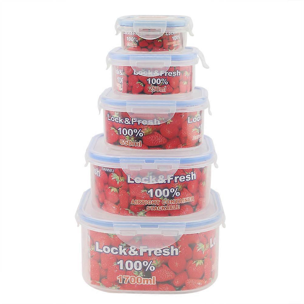 5pcs Plastic Kitchen Fridge Square Storage Box Refrigerator Food Storage Organizer