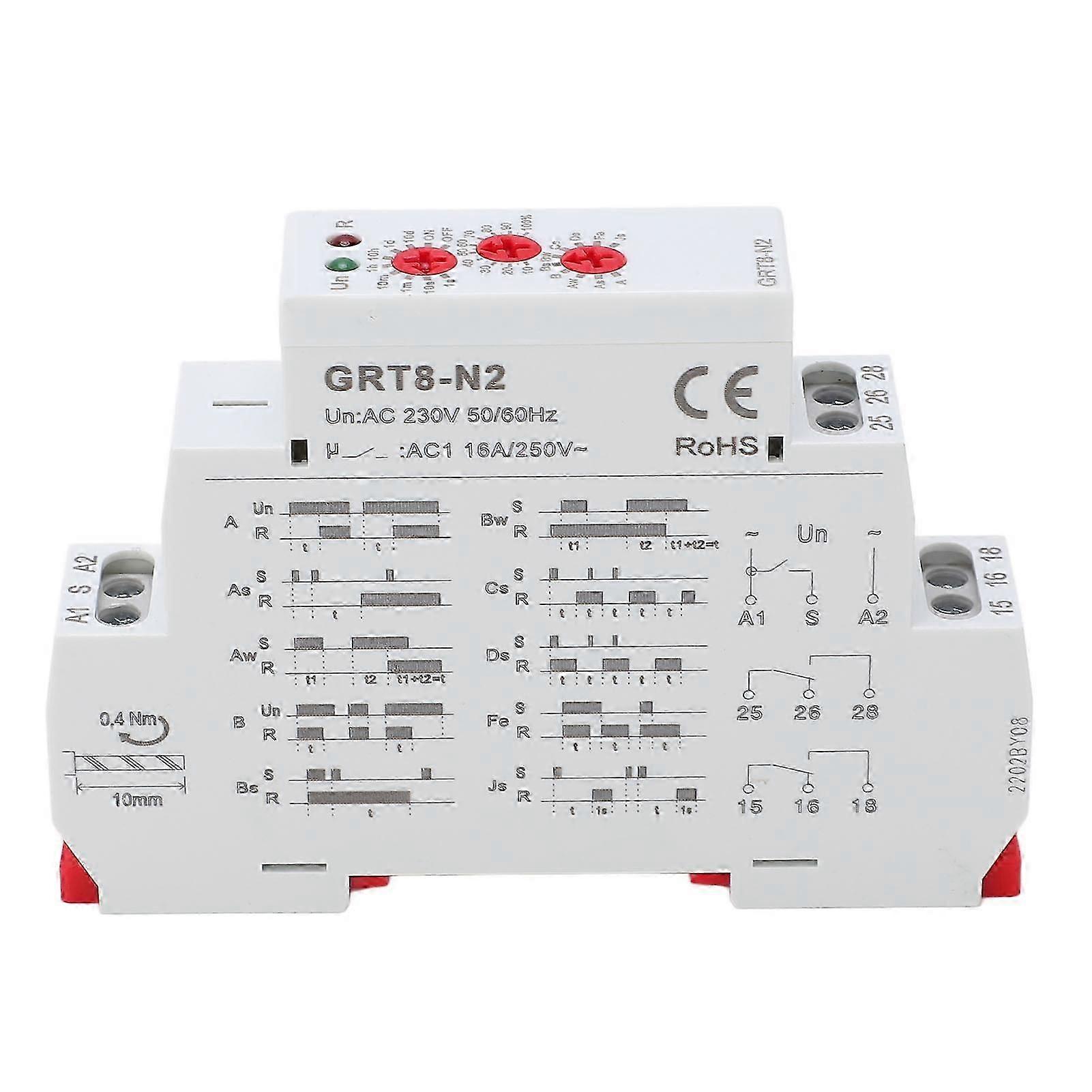 Multifunction Time Relay Flame Retardant Housing LED Indicator Light Electronic Repeat Relay AC 230V